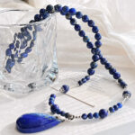 High-quality natural lapis lazuli sweater chain necklace, clavicle chain - Image 4