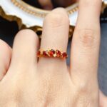 Vintage Elegant Natural Garnet Ring Burgundy Hand Inlaid S925 Silver - Image 6