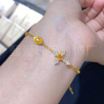 S925 Silver-Orange Light Cross Bracelet for Women - Boutique, Luxurious, Stackable with Zirconia - Image 4