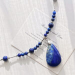 High-quality natural lapis lazuli sweater chain necklace, clavicle chain - Image 3