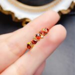 Vintage Elegant Natural Garnet Ring Burgundy Hand Inlaid S925 Silver - Image 5