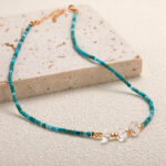 S925 Pure Silver Natural Turquoise and White Crystal Necklace for Women - Luxurious High-End Beaded Collar - Image 5