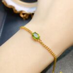 Natural Peridot Bracelet - Wealth Green Light, 925 Silver Bracelet with Natural Peridot Gemstone - Image 4