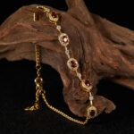 Luxury Elegant Fine Natural Garnet Apatite Amethyst Multi-Gem Bracelet For Daily Wear - Image 3