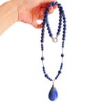 High-quality natural lapis lazuli sweater chain necklace, clavicle chain - Image 5