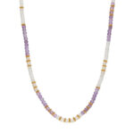 S925 Sterling Silver Natural Amethyst & Clear Quartz Beaded Necklace, Elegant & Vintage Style - Image 4