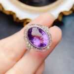 Lilac Rose Natural Amethyst Ring - Lilac Purple, Pearl-Embellished S925 Silver, Perfect for Formal & Romantic Occasions - Image 3