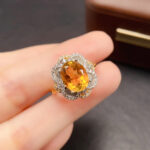 Wealth Eye Vintage Natural Citrine Ring - Yellow, Silver-Inlaid S925 Silver, Perfect for Daily Wear & Special Occasions - Image 3