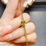 Natural Peridot Bracelet - Wealth Green Light, 925 Silver Bracelet with Natural Peridot Gemstone - Image 3