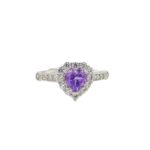 Luxury Elegant Natural Heart Amethyst Ring