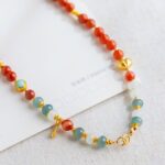 Natural South Red Peach Hair S925 Silver Plated Sweater Chain, New Chinese Style Necklace, Hetian Jade Clavicle Chain - Image 2