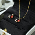 Vintage Luxury Fine Natural Garnet Necklace Daily Party - Image 3