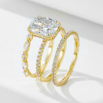 Gilded Years Vintage Ice-Flower Cut Zircon Ring Set - White Gold Plated, S925 Silver, Perfect for Daily Wear & Formal Occasions - Image 4