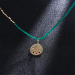 Vintage Natural Blue Crystal Agate Beaded Necklace - Image 2