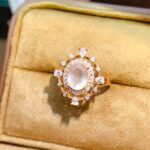 Popular natural pink crystal ring S925 silver inlay main 6*8 hot selling in Europe and the United States - Image 4