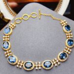 Bestseller Natural London Blue Topaz Bracelet, S925 Silver Gold-Plated Elegant Bracelet for Women, November Birthstone Jewelry - Image 4