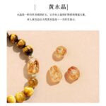 Natural crystal bracelet with amber and yellow crystal beads - Image 5
