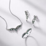 S925 Silver-Green Moss Ring with Aquatic Plant Agate Jewelry - Image 4