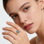 Natural Topaz Ring, S925 Silver Inlaid Ring, Romantic & Elegant Style Oval Blue Topaz Jewelry - Image 3