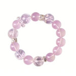 Pink Dream Starlight Bracelet - Natural Star Rose Quartz & Clear Crystal Bracelet for Love Attraction & Energy Purification