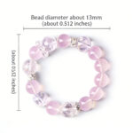 Pink Dream Starlight Bracelet - Natural Star Rose Quartz & Clear Crystal Bracelet for Love Attraction & Energy Purification - Image 5