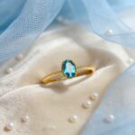 Natural Topaz Ring, S925 Silver Inlaid Ring, Romantic & Elegant Style Oval Blue Topaz Jewelry - Image 4