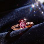 Light Luxury Oval Natural Garnet Ring with Rose Gold Setting - Image 3