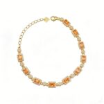 Orange Blossom Natural Fanta Garnet Bracelet, S925 Silver