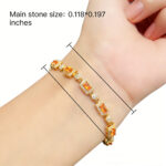 Orange Blossom Natural Fanta Garnet Bracelet, S925 Silver - Image 3
