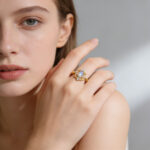 Vintage Style 925 Silver Plated 18K Gold Natural Blue Moonstone Ring - Colorful Gemstone Jewelry - Image 2