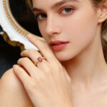 Natural garnet&Luxury Fashion Natural Garnet Silver Inlaid Ring - Image 2