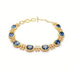 Bestseller Natural London Blue Topaz Bracelet, S925 Silver Gold-Plated Elegant Bracelet for Women, November Birthstone Jewelry