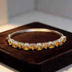Natural Citrine Bangle, November Birthstone, Wealth & Fortune Crystal Bracelet - Image 3