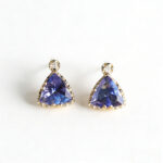 Luxury Retro Triangle Earrings Daily Inlaid Tanzanite Zircon
