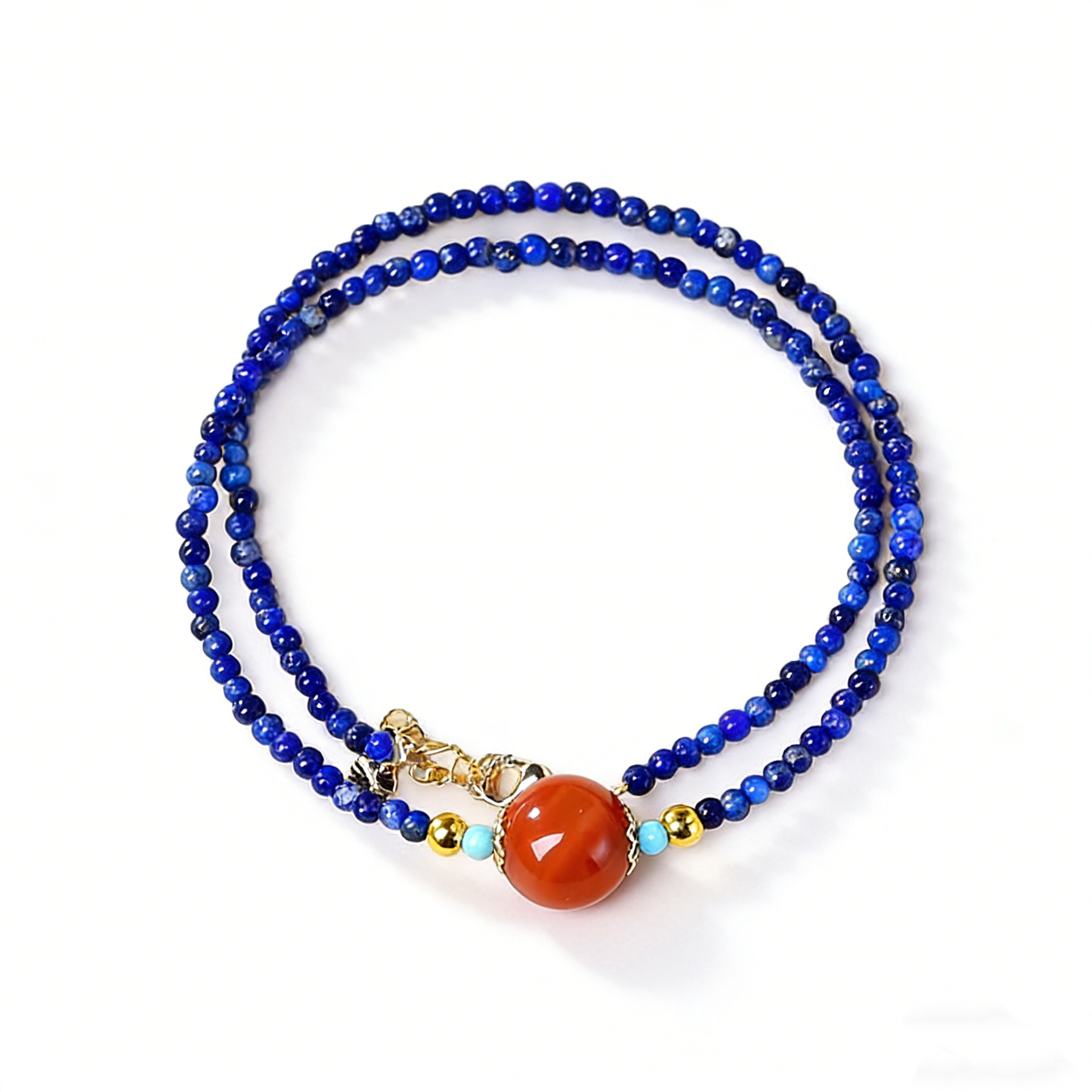微信图片_2026-03-04_094513_266 Original Lapis Lazuli and South Red Agate Clavicle Necklace - A Blend of Ancient Wisdom and Bold Vitality - Image 1