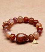 Vintage Light Luxury Gradient Natural Amber Rainbow Bracelet - Image 3