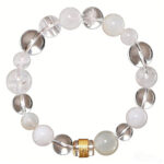 Natural White Crystal Moonstone Phantom Wealth Bracelet Samantabhadra Theme Spiritual Healing Jewelry for Women