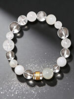 Natural White Crystal Moonstone Phantom Wealth Bracelet Samantabhadra Theme Spiritual Healing Jewelry for Women - Image 3