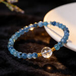 Minimalist Natural Aquamarine Crystal Bracelet - Image 3