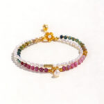 Vintage Light Luxury Gradient Natural Amber Rainbow Bracelet