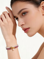 Vintage Light Luxury Gradient Natural Amber Rainbow Bracelet - Image 2