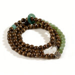 Vintage Zen Golden Silk Sandalwood & Hetian Jade TripleStrand Bracelet