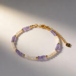 Minimalist Elegant Natural Tanzanite Mother of Pearl S925 Silver Bracelet for Women - Image 3