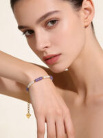 Minimalist Elegant Natural Tanzanite Mother of Pearl S925 Silver Bracelet for Women - Image 2