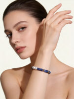 Luxury Bohemian Natural Pearl Blue Pattern Jewelry Set - Necklace & Bracelet - Image 2