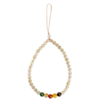 Minimalist Luxury Natural Yellow Crystal Five God of Wealth Handcrafted Beaded Phone Lanyard