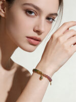 Handmade Colorful Natural Tourmaline Necklace & Bracelet - Bohemian Style - Image 2