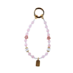 Boho Elegant Natural Pink Rose Quartz Peach Blossom Keychain Handcrafted Crystal Charm - Image 4