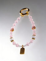 Boho Elegant Natural Pink Rose Quartz Peach Blossom Keychain Handcrafted Crystal Charm - Image 3