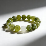 Minimalist Fresh Natural Serpentine Crystal Bracelet Grape Milk Cap Style - Image 3